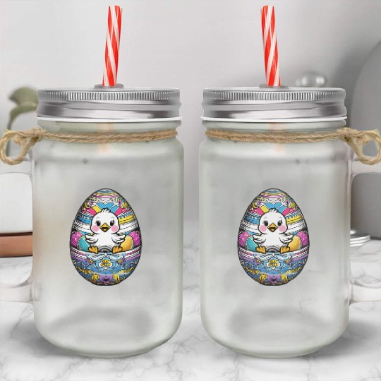 The Cute Easter egg Chick Mason Jar Cups