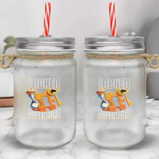 Escape Room Locked Adventure Mason Jar Cups