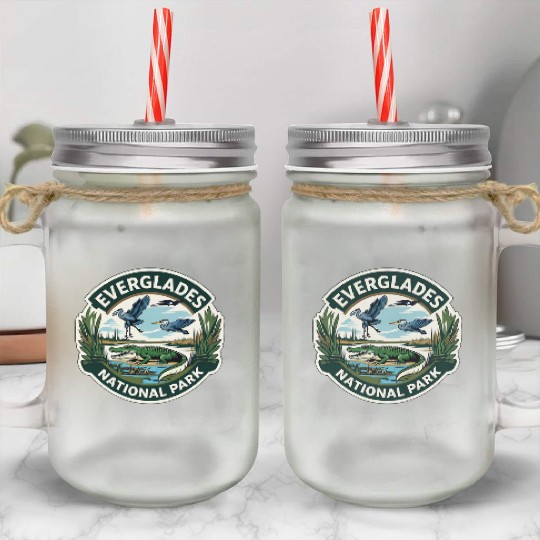 Everglades National Park Florida USA Logo Mason Jar Cups