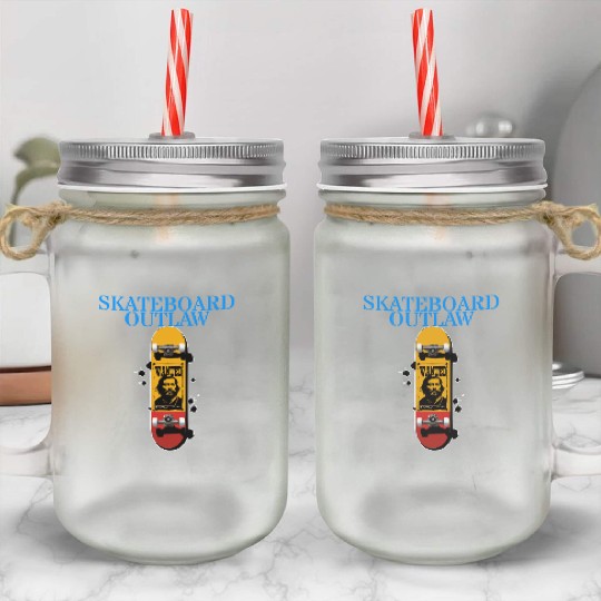 Skateboard Outlaw Mason Jar Cups