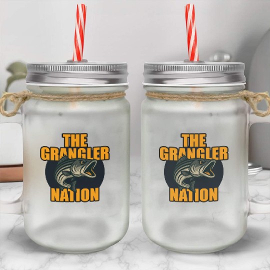 Grangler Nation (Striped Bass) Mason Jar Cups