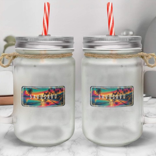 Savusavu - Tropical Paradise Mason Jar Cups