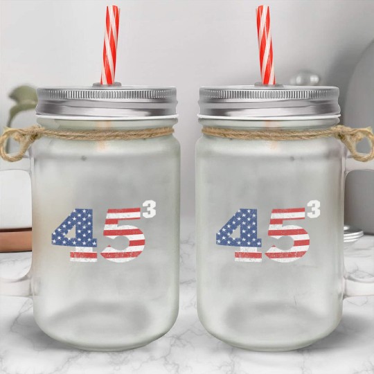 Trump 2028 45³ President Trump '28 45 Cubed45³ swe Mason Jar Cups