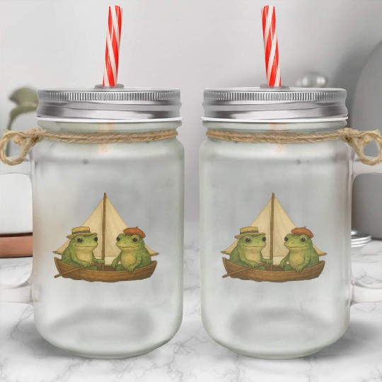 Frog Boat Mason Jar Cups