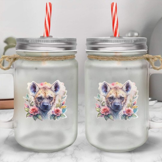 Sage the Blooming Hyena Mason Jar Cups