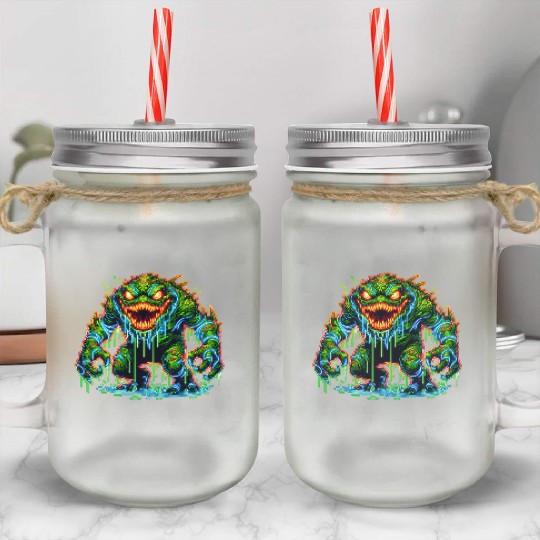 Neon Swamp Beast – Toxic Terror Mason Jar Cups