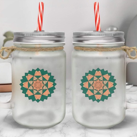 Abstract Starburst Mandala Mason Jar Cups