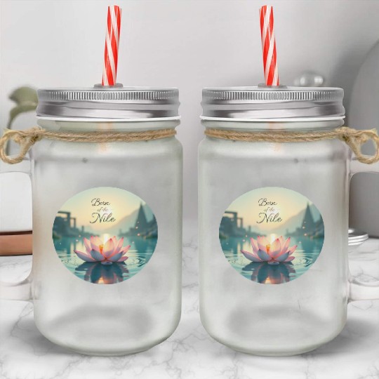 Sacred Nile Lotus Mason Jar Cups