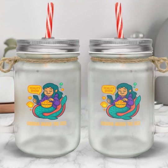 Drama Under the Sea Mason Jar Cups