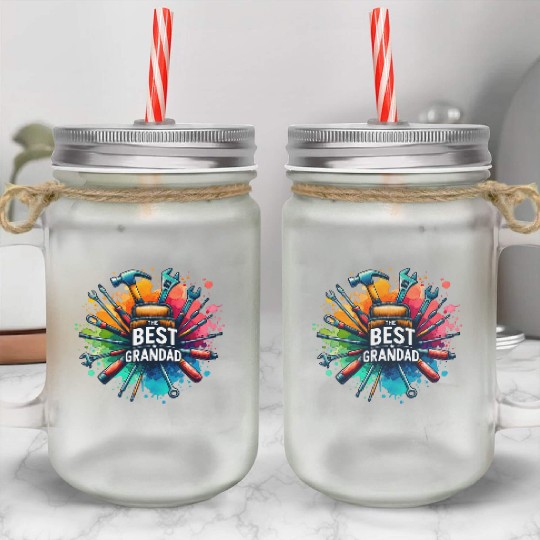 Best Grandad Ever tools design Mason Jar Cups