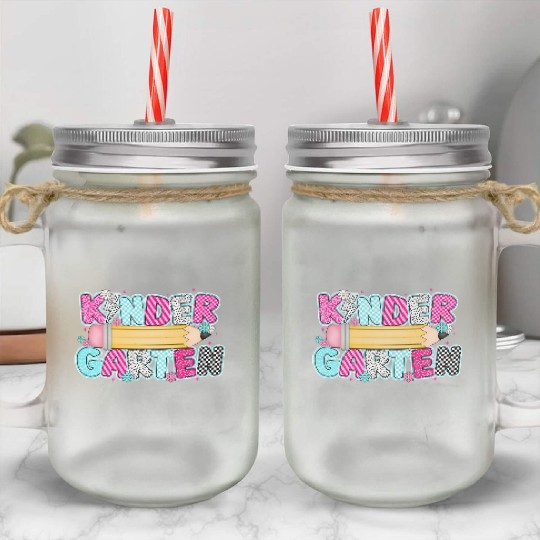Kindergarten Back To School Mason Jar Cups