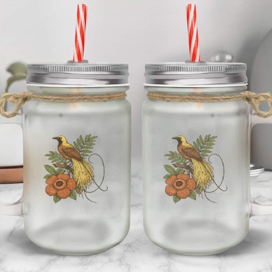 Bird of Paradise Rafflesia Mason Jar Cups