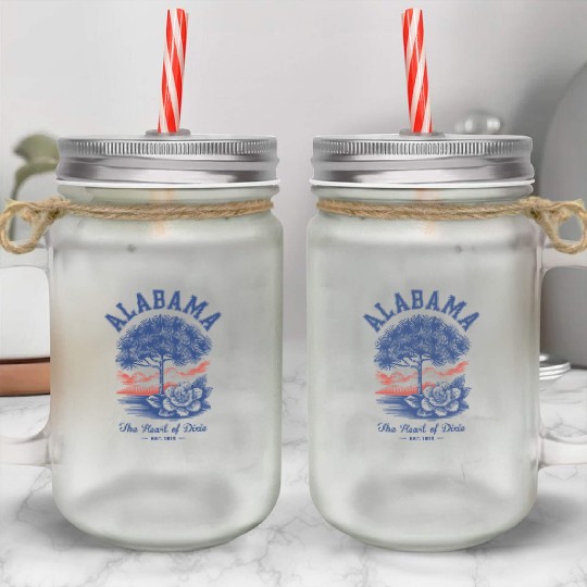 Albm State Outline – License Plate Art Mason Jar Cups