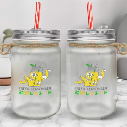 Fresh Lemonade Jar Whimsical Mason Jar Cups