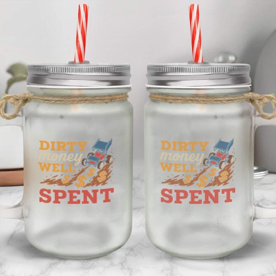 Sprint Car Racing Dirt Track Speed Oval Race Mason Jar Cups