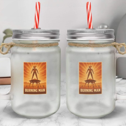 Burning Man Mason Jar Cups