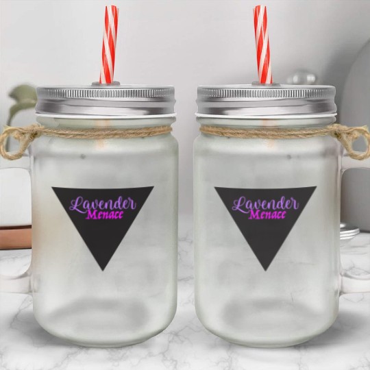 Lavender Menace Black Triangle Mason Jar Cups