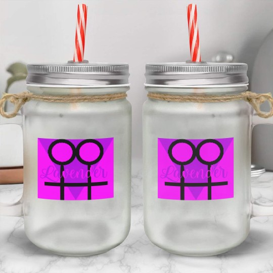 Women Symbol with Lavender Triangle Mason Jar Cups