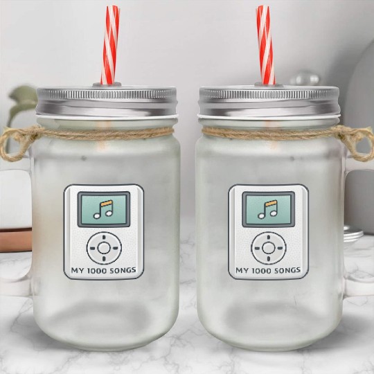 My 1000 Songs MP3 Player Retro 2000s Y2K Mason Jar Cups