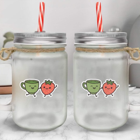 Matcha & Berry Besties Mason Jar Cups