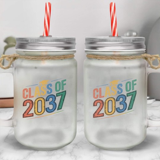Class of 2037 Grow With Me, Funny back to school Mason Jar Cups