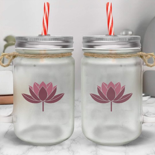 minimalist Lotus Mason Jar Cups