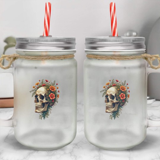 Eco Skull ❘ Nature Vibes ✦ Rebirth Mason Jar Cups