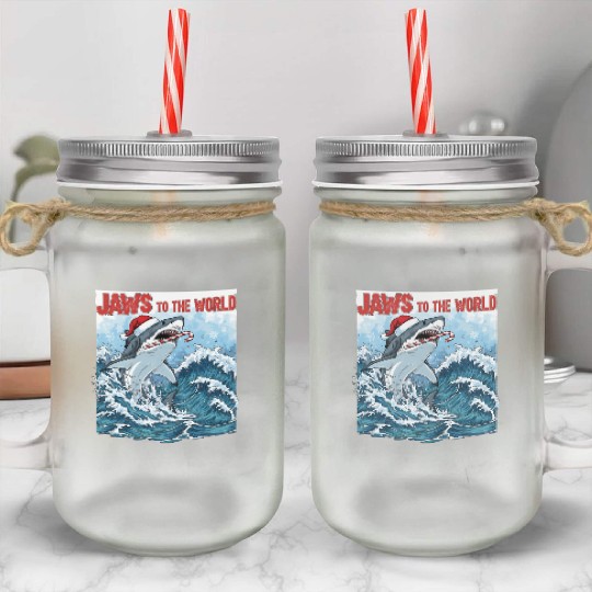Jaws to the World – Christmastime Shark Attack Mason Jar Cups