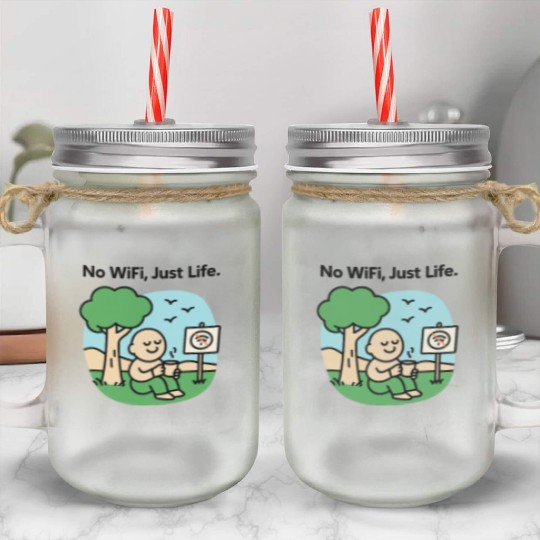 Peaceful Mind Grounding Design Mason Jar Cups