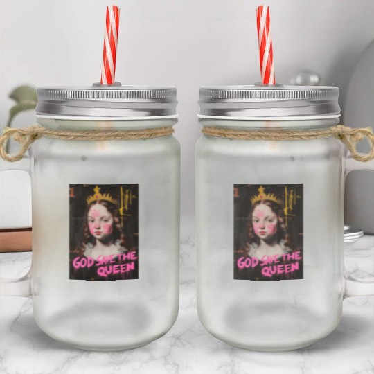 God Save the Queen Mason Jar Cups