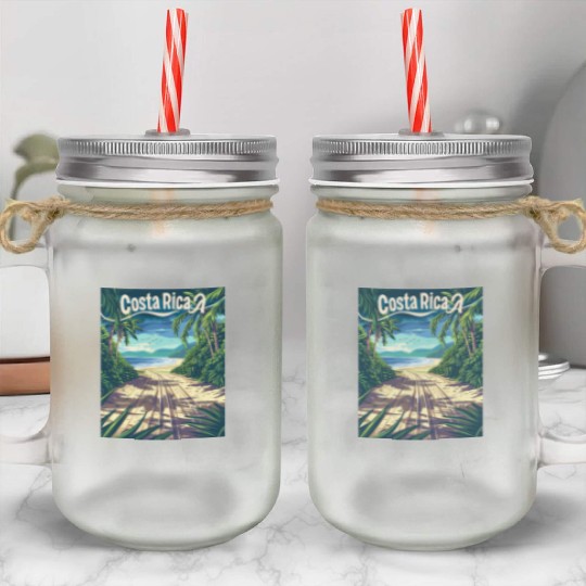 Costa Rica Tropical Paradise Adventure Beach Mason Jar Cups