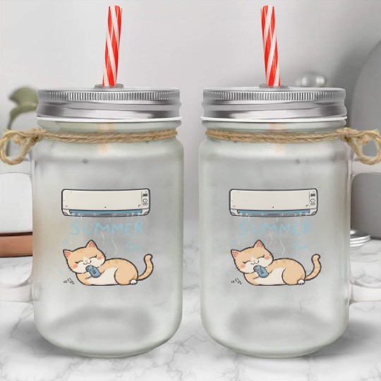 Funny Cat Mason Jar Cups | Retro Cat Meme Mason Jar Cups