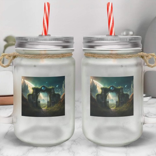 Mystical Portal to an Alien World / Planet Gate Mason Jar Cups