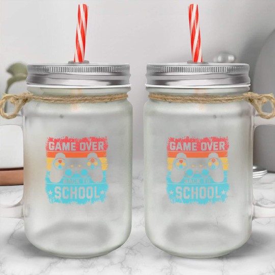 Game Over Back to School Mason Jar Cups – Retro Gamer