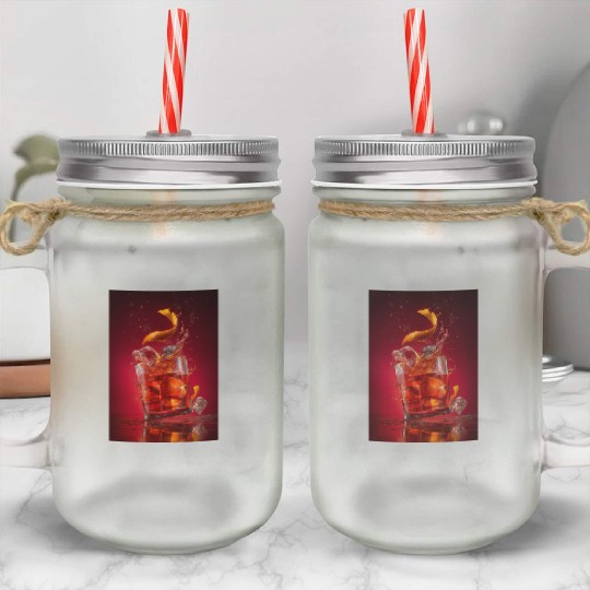 Splashing Negroni Cocktail Mason Jar Cups