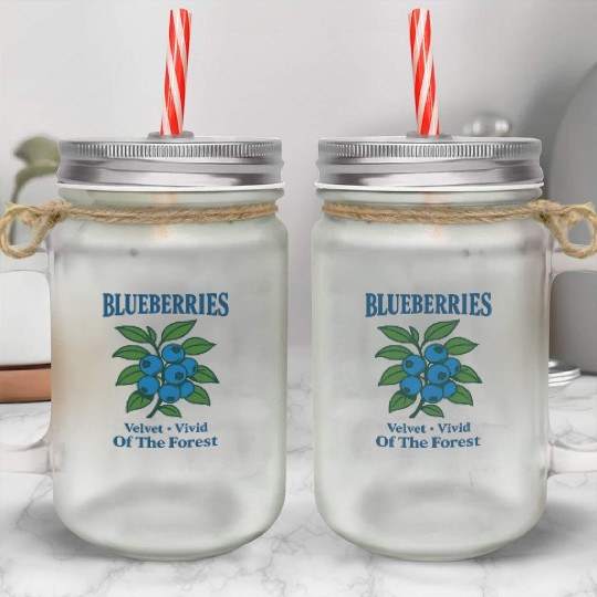 Blueberry the sweet fruit of the wild forest Mason Jar Cups