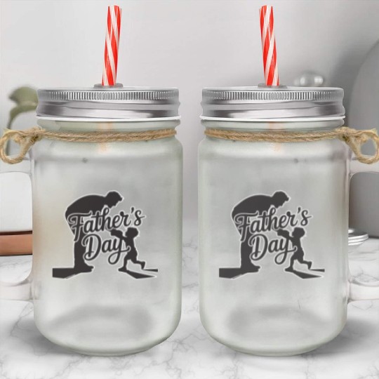Happy Father’s Day – Stylish Typography Design Mason Jar Cups