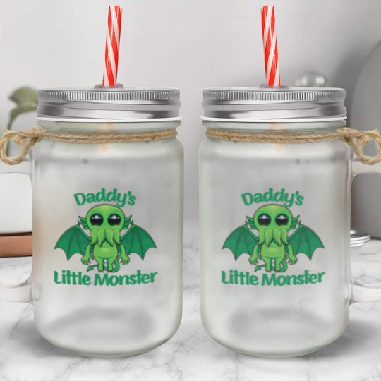 Daddy’s Little Monster Cute Baby Cthulhu Mason Jar Cups