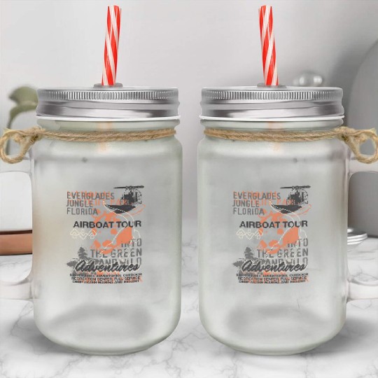 Airboat Alligator Tours Florida Everglades Mason Jar Cups