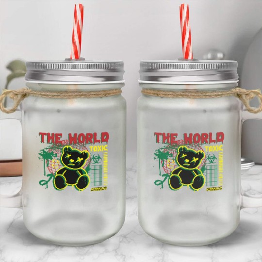Toxic World Kawaii Bear Artwear Mason Jar Cups