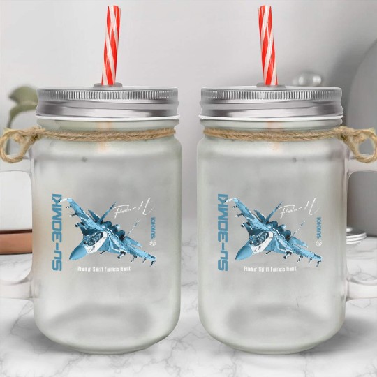 Sukhoi SU-30 MKI Russian Fighterjet Mason Jar Cups