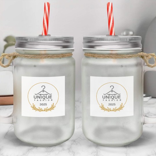 Black And Gold Minimalist Fashion Logo Mason Jar Cups