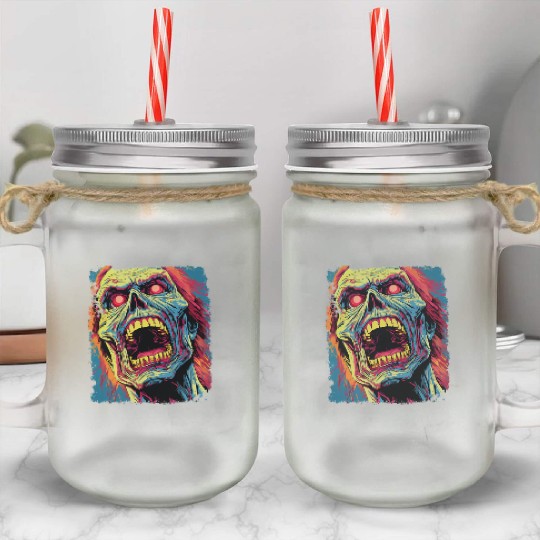 Classic Horror Halloween Zombie Mason Jar Cups