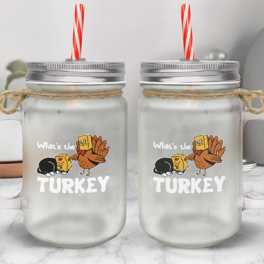 Turkey Thanksgiving Mason Jar Cups Cat Lover Gift Cute Mason Jar Cups