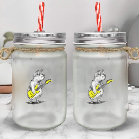 Capybara Guitarist Mason Jar Cups
