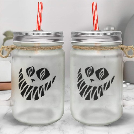 Crazy Cheshire Cat Face Mason Jar Cups
