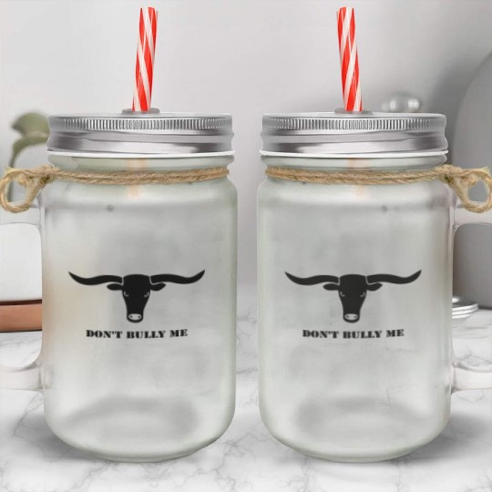 bull skull ox horn horns bully cow farmer cowboy Mason Jar Cups