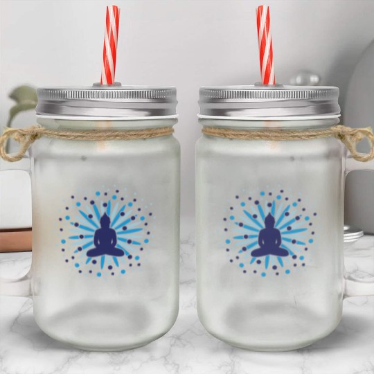 A Buddha mandala blossom Mason Jar Cups