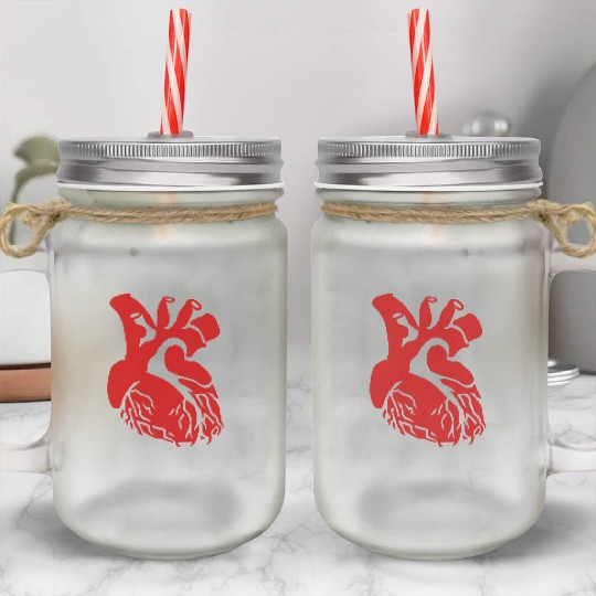 Human Heart (one color) Mason Jar Cups
