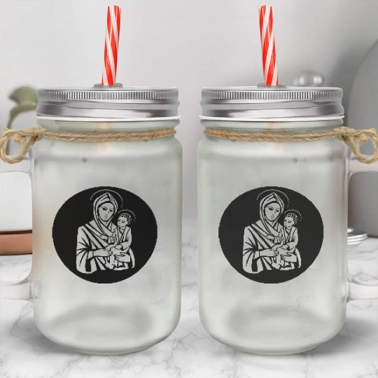 Mary Magdalene & Jesus Christian Catholic image Mason Jar Cups